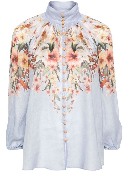 Camicia in tessuto blu  multicolour Zimmermann | 7452TRS245BLUE PALM